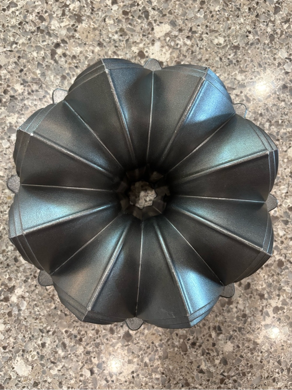 Nordic Ware Castle Cake Pan Nonstick Fluted Bundt Cake Pan in Metallic Black